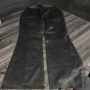 Mint velvet nwt black leather flared trouser pants